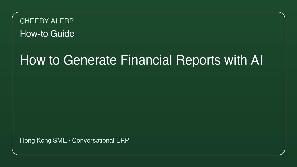 How to Generate Financial Reports with AI
